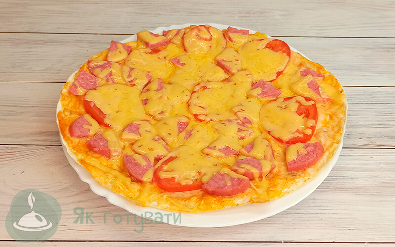 Фото Піца з лаваша на сковороді